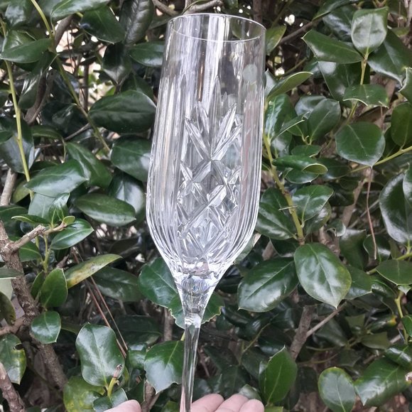 Cut Crystal Champagne Glass Royal Doulton Replacement Flute Dining Toasting NYE - Picture 2 of 13